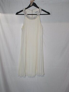 Speechless Ivory Halter Neck Pleated Sheath Mini Dress
